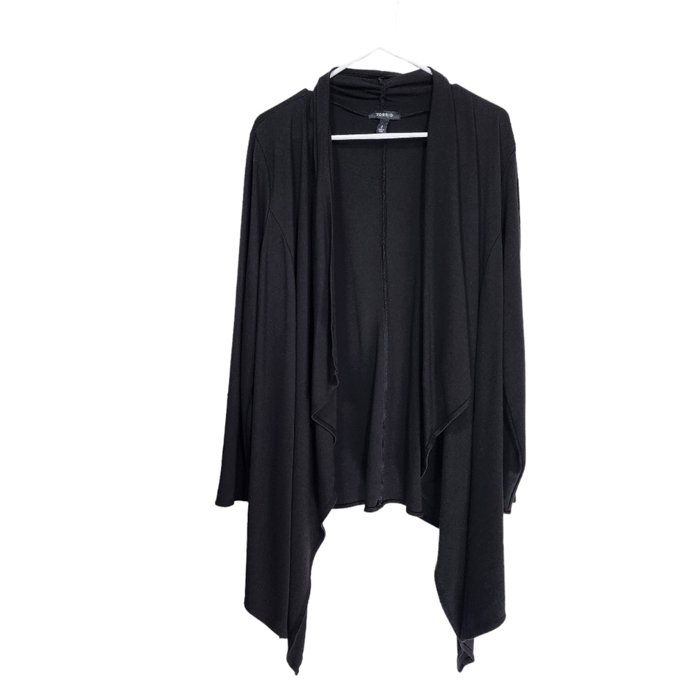 Torrid Women's Slub Drape Front Shawl Cardigan - 2